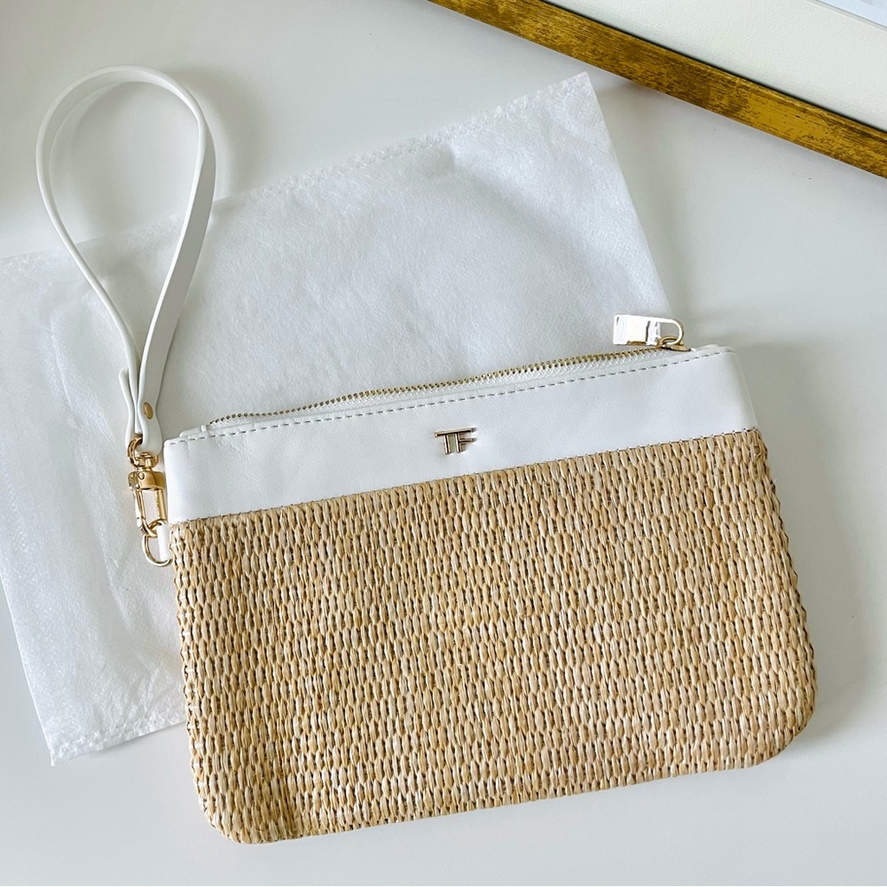 Tom Ford Raffia & Leather Bracelet/Clutch/Zip Cosmetic Bag